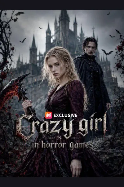 Crazy girl in horror games cover from reference catalogue